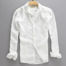 2017 Summer Fashion Male Casual Linen White font b Shirt b font font b Men b