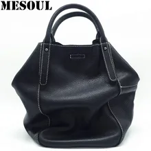 Сумки натуральная мягкая натуральная кожа сумка-мешок женская сумка-тоут брендовые сумки через плечо женская высококачественная черная сумка-мессенджер Женская