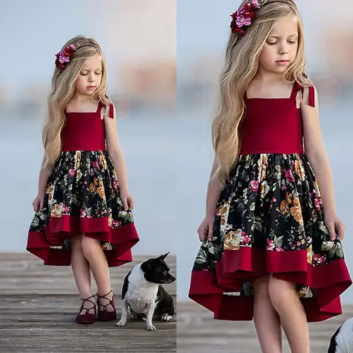 

New Style Pudcoco Brand Kid Girl Floral Dress Formal Princess Girl Wedding Party Dress Children Girl Summer Fashion Sundress