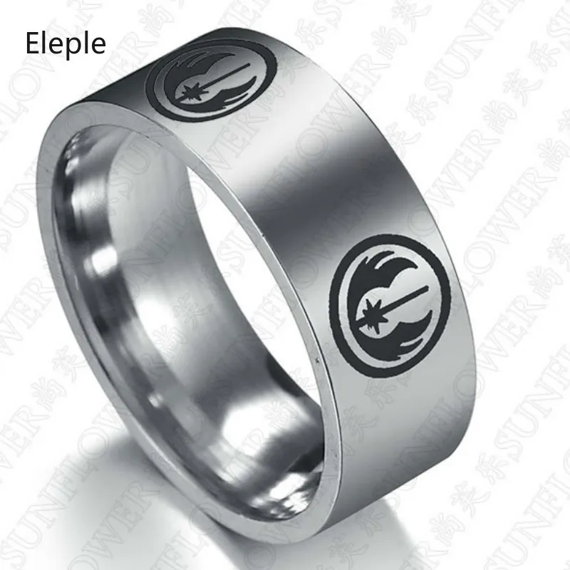 

Eleple Star Wars Titanium Stainless Steel Rings for Men Classic Geometry Fashion Nightclub Party Ring Gifts Jewerly S-R77