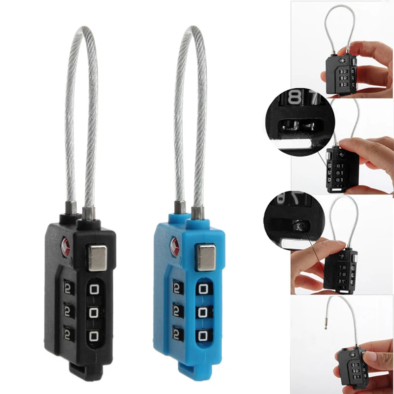 1Pcs TSA Resettable 3 Digit Combination Code Lock Padlock Baby Safety