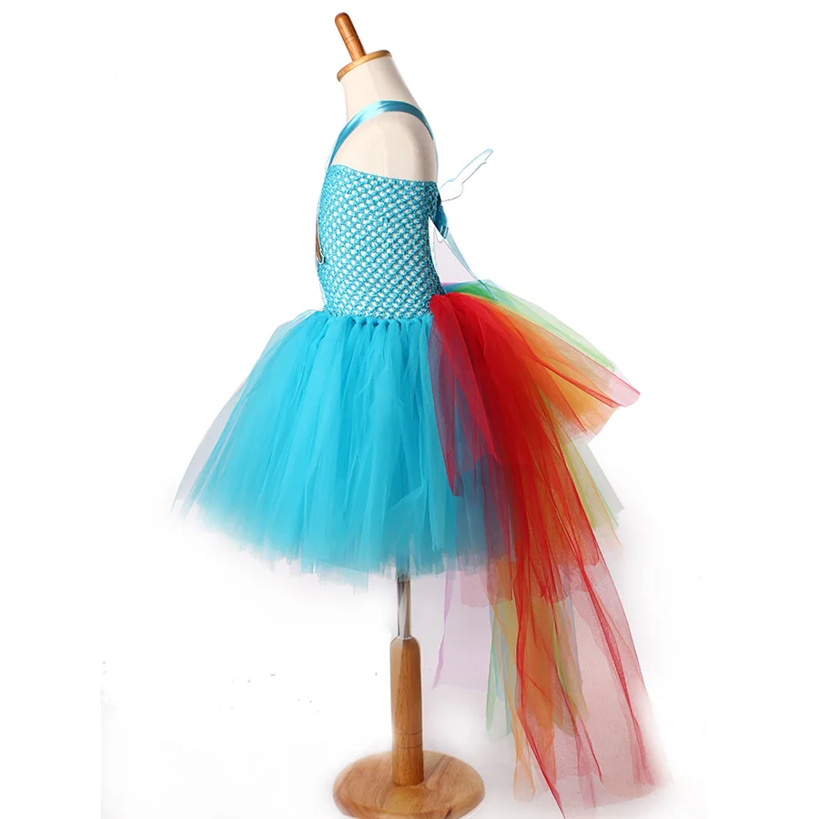 Радужное платье-пачка с хвостом для девочек в стиле пони; Детский костюм для фотосессии на день рождения; костюм на Хэллоуин; детское платье-пачка с единорогом