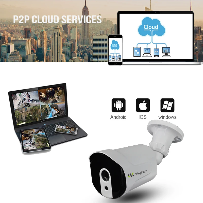 Kingcam 3.6 мм 6 8 объектив 4MP металла безопасности 48 В POE IP Камера Товары теле и