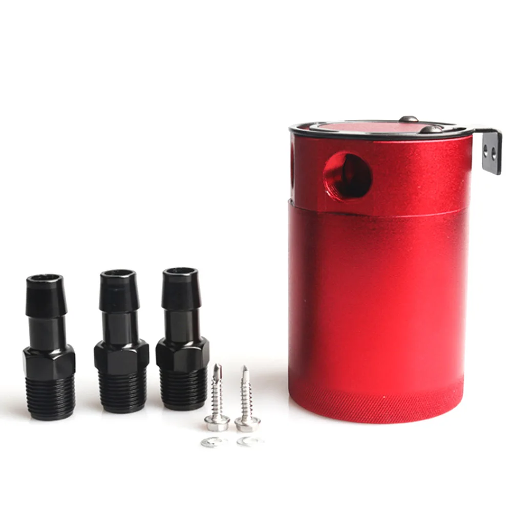 

Universal Aluminum Baffled 3-Port Oil Catch Can / Tank / Air-Oil Separtor