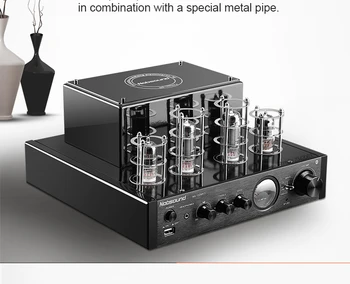 

MS-10DMKII MP3 HiFi 2.0 Home Audio Bluetooth Vacuum Tube Integrated Amplifier Input USB/AUX Power Amplifier 6P1*2+6N1*2