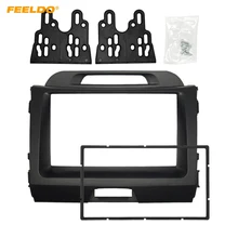 FEELDO Car 2DIN CD DVD Radio Fascia Frame for KIA Sportage 2010+ Dashboard Panel Mount Adapter Trim Kit #HQ5183