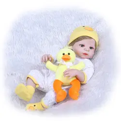 NPKCOLLECTION 22 дюймов 55 см Bebe Куклы новорожденных Жесткий силиконовый винил девушка игрушка Reborn Baby Doll подарок игрушки для детей кукла