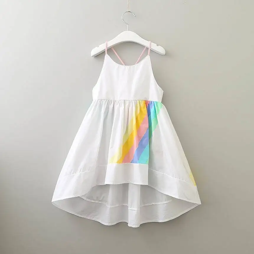 Хлопковые платья для маленьких девочек; летнее разноцветное платье в стиле пэчворк для девочек; модная пляжная одежда; костюм для свадебной вечеринки; детская одежда для малышей - Цвет: Girl Dress