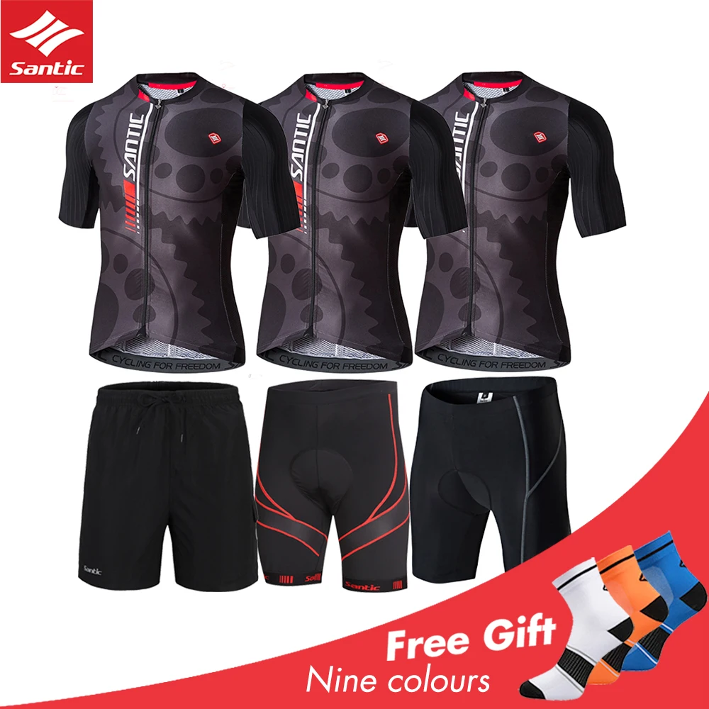 

2019 Santic Cycling Jerseys Set Summer Bike Clothing Quick Drying Breathable Cycling Jersey MTB Maillot Ciclismo Sportwear Pro