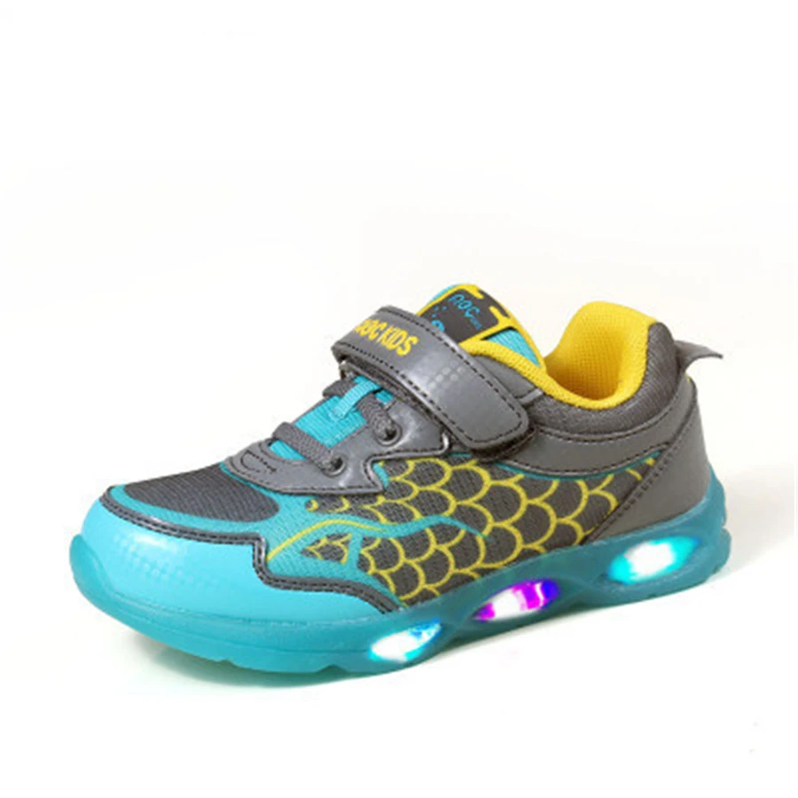 High Quality Children Boys Shoes Light With Usb Led Luminous Sneakers