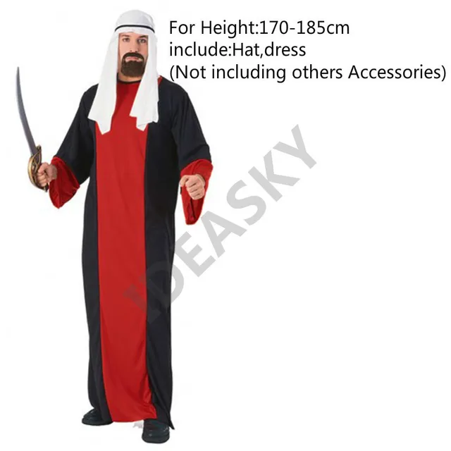 Umorden Men Arabia Arab Sheikh Disfraz Pastor Príncipe Árabe Cosplay Para  Adulto Fantasia Purim Disfraces de Halloween