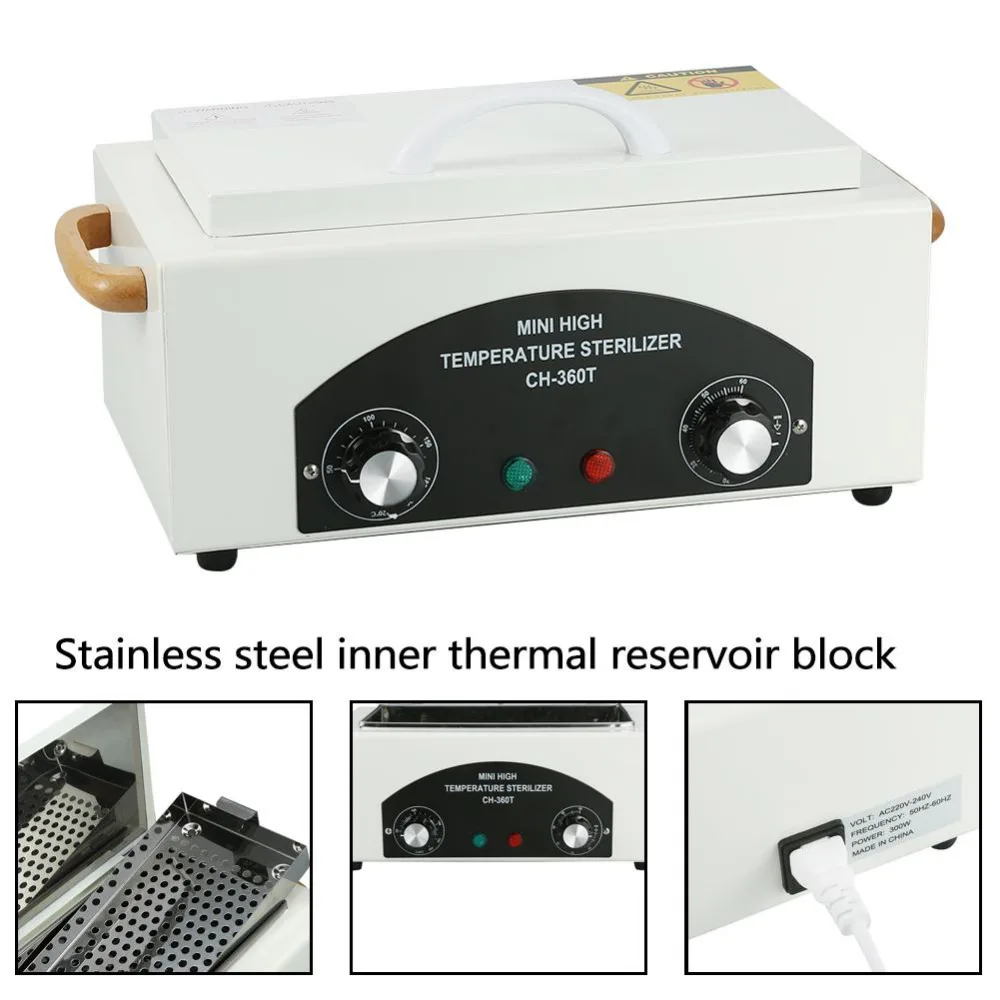 

300w Dry Heat High Temperature Sterilizer Vet-Tattoo Dental Medical Autoclave Manicure Tool Sterilizer for Nails Pedicure Salon