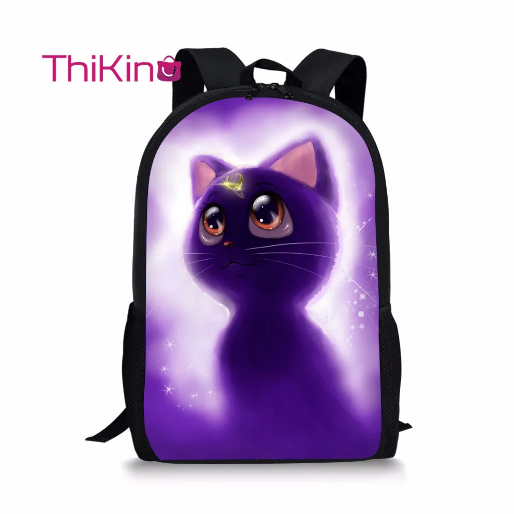 

Thikin Cat Backpack for Teenager Girls Sailor Moon School Bag Preschool Bookbag for pupil Travel Shoulder Bag Women Mochila