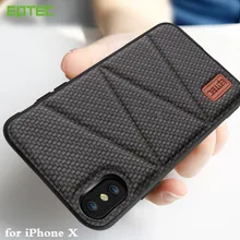 

EPTEC Original Back Case for iPhone X Cover PU Leather for Apple iPhoneX Silicone Coque Housing 10 Woven Pattern Design