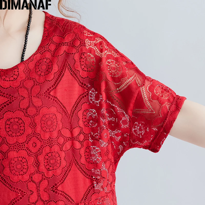 DIMANAF Women Dress Summer Plus Size 2018 New Female Elegant Lace Vestidos Loose Oversized Hollow Out Sexy Lady Dresses Clothing DIMANAF Women Dress Summer Plus Size 2018 New Female Elegant Lace Vestidos Loose Oversized Hollow Out Sexy Lady Dresses Clothing