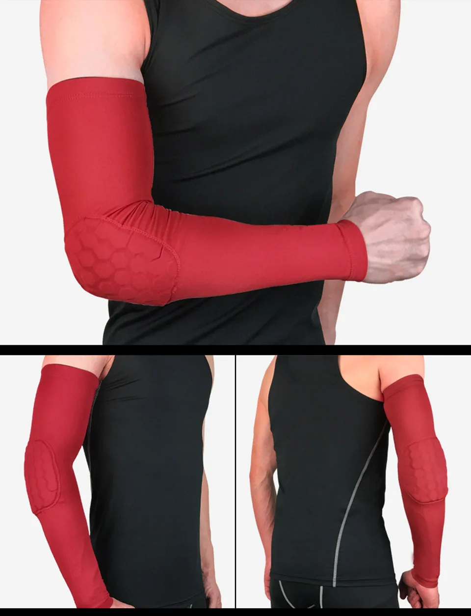 1 шт. эластичная Спортивная длинная защитный рукав для баскетбола для локтя, предплечья грелка для мужчин и женщин сотовая защита от столкновений