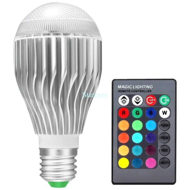 20 шт. разноцветные светодиодные лампы с пультом ДУ 9 Вт E27 550 лм|led lamp light|led light colorlamp |