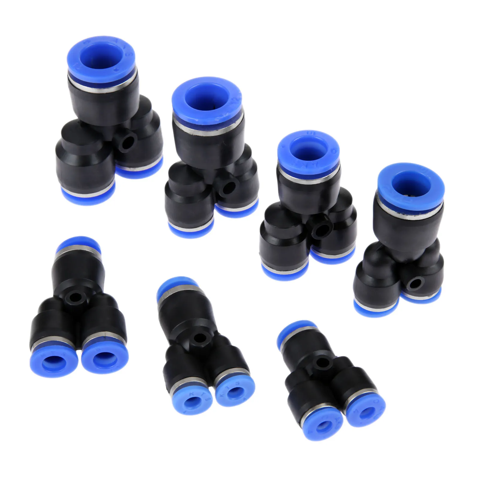 5 X Pneumatic Air Unequal Connector Push in Fitting Y Union Reducer 10mm-6mm OD 