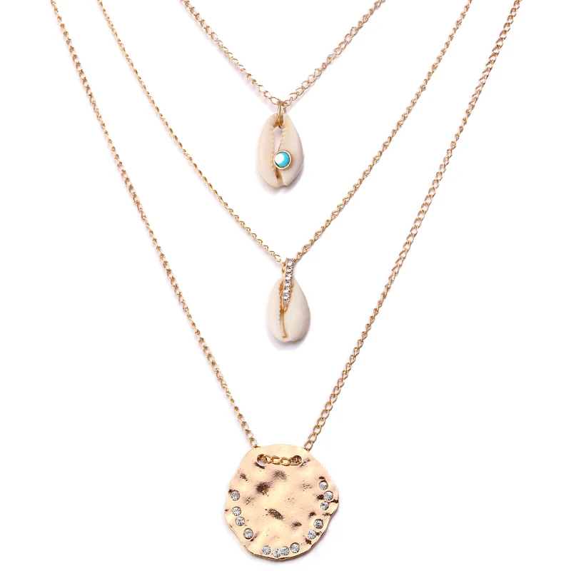 ZOSHI Bohemia многослойный кокосовое дерево оболочки чокер колье классика сплав оболочки натуральная ракушка кулон ожерелье для женщин