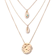 ZOSHI Bohemia многослойный кокосовое дерево оболочки чокер колье классика сплав оболочки натуральная ракушка кулон ожерелье для женщин