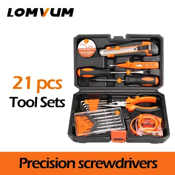 

LOMVUM 21Pcs Tools Hand Tools Household Multifunction Hardware Tool Disassembling Repair Kit Box PortableHand Tool Sets
