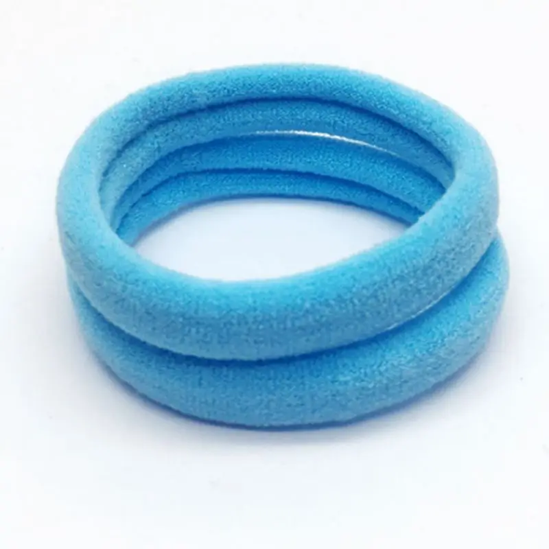Women Girls High Elasticity 4cm Medium Thick Rolled Towel Hair Rope Candy Solid Color Rubber Band Ring Ponytail Holder Scrunchy