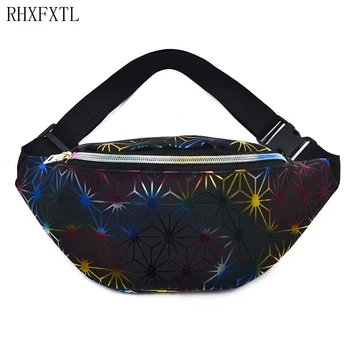 

Waist Pack Women's Waist bag ladies belt bag fashion waterproof PU chest strap handbag pack Women pocket Laser Chest Phone Pouch
