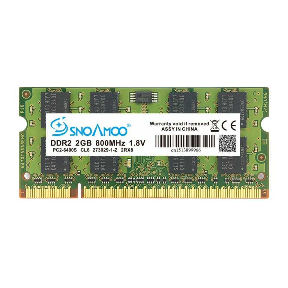 SNOAMOO ноутбук ОЗУ DDR2 2 Гб 667 МГц-800 МГц PC2-6400S 200Pin 1,8 в 2Rx8 SO-DIMM памяти компьютера гарантия