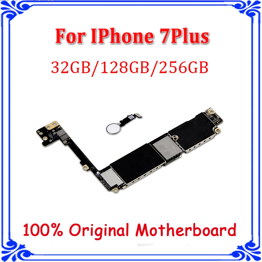 

100% Original unlocked motherboard for iphone 7 plus 5.5inch Black white gold pink Motherboard with Touch ID Chips Logic Boards