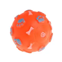 Rubber Ball Squeaky Bone Footprint Cute Play Funny Balls Fetch Interactive Cat Kitten Dog Puppy Supplies