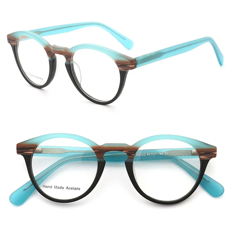 Ретро круглые очки женские мужские прозрачные линзы очки при близорукости, оправа для оптических очков разноцветные ацетатные очки