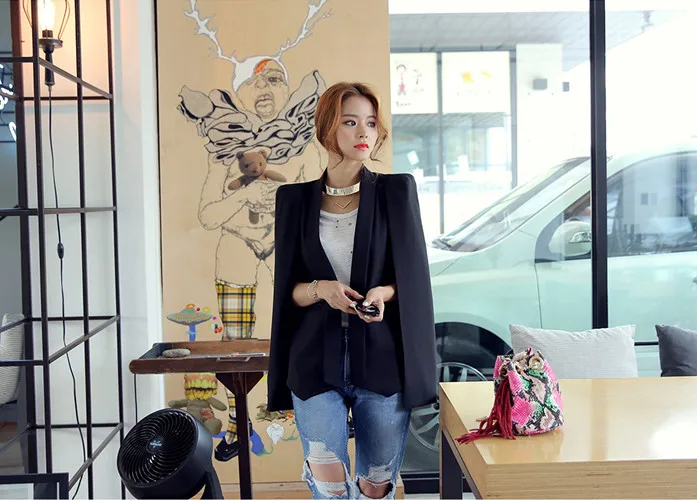 awesome YingYuanFang New fashion women fake two suit cloak coat