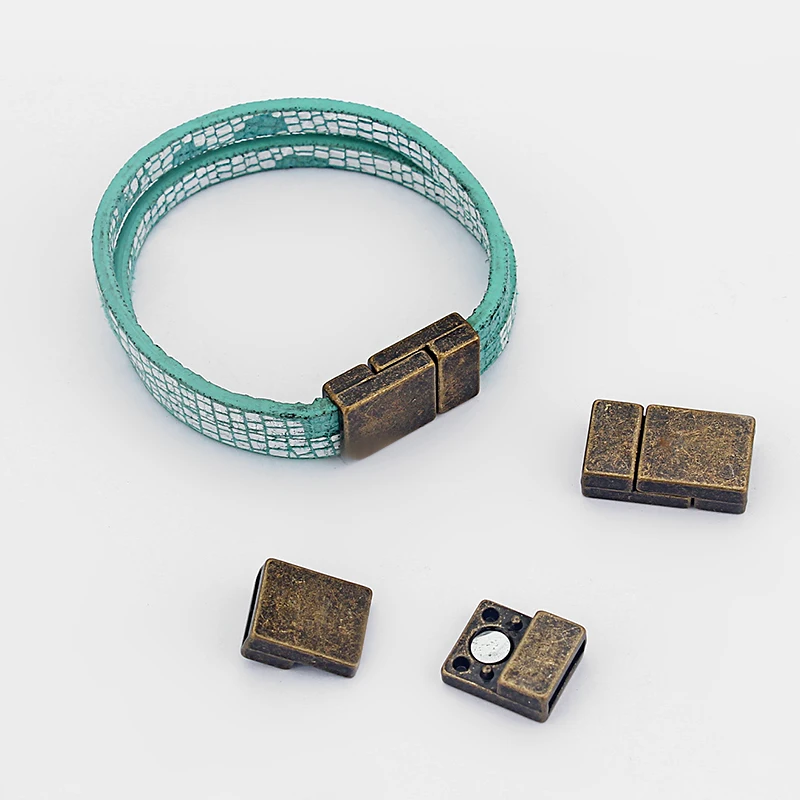 5 Sets 10mm Flat Antique Bronze Clasp for flat leather