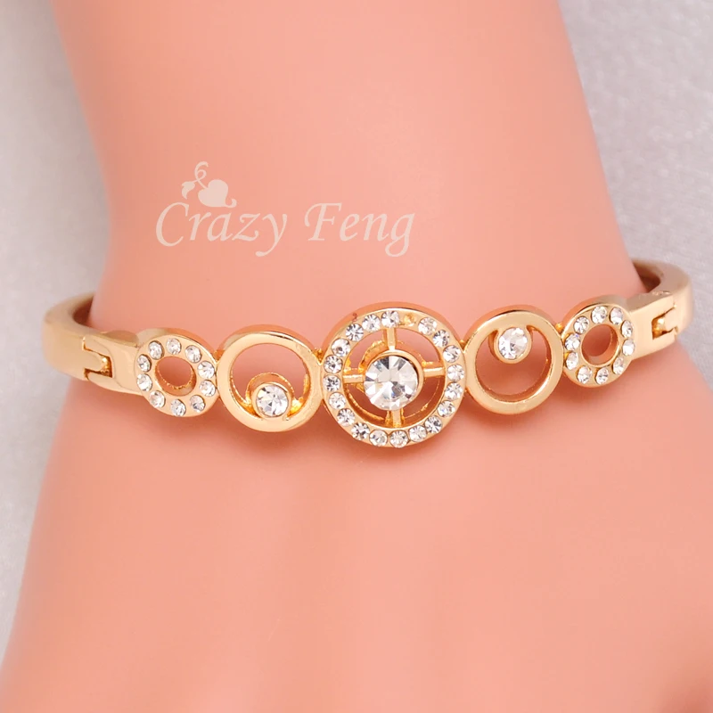 

Popular Fashion Women/Lady's Rose Gold Color Clear Austrian Crystal Bracelets & Bangles Jewelry Gifts Free shipping