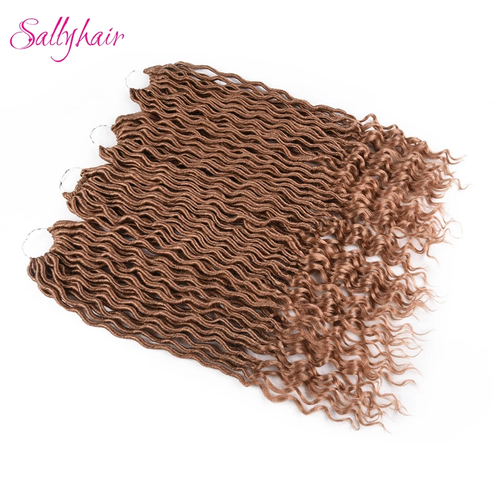 Sallyhair 24strands/пакет искусственная locs вьющиеся вязанная косами Химическое Наращивание волос Синтетические мягкие Ombre Цветной плетение волос