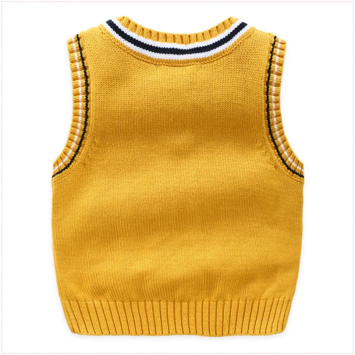 Детская одежда для детей 1-11 лет; свитер; жилет; roupas infantis; Одежда для мальчиков в школьном стиле; вязаные жилеты с круглым вырезом; жилеты для девочек