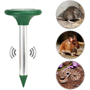 

2 Pcs Solar Powered Mole Repellent Stakes Ultrasonic Rodent Repeller 30*15cm