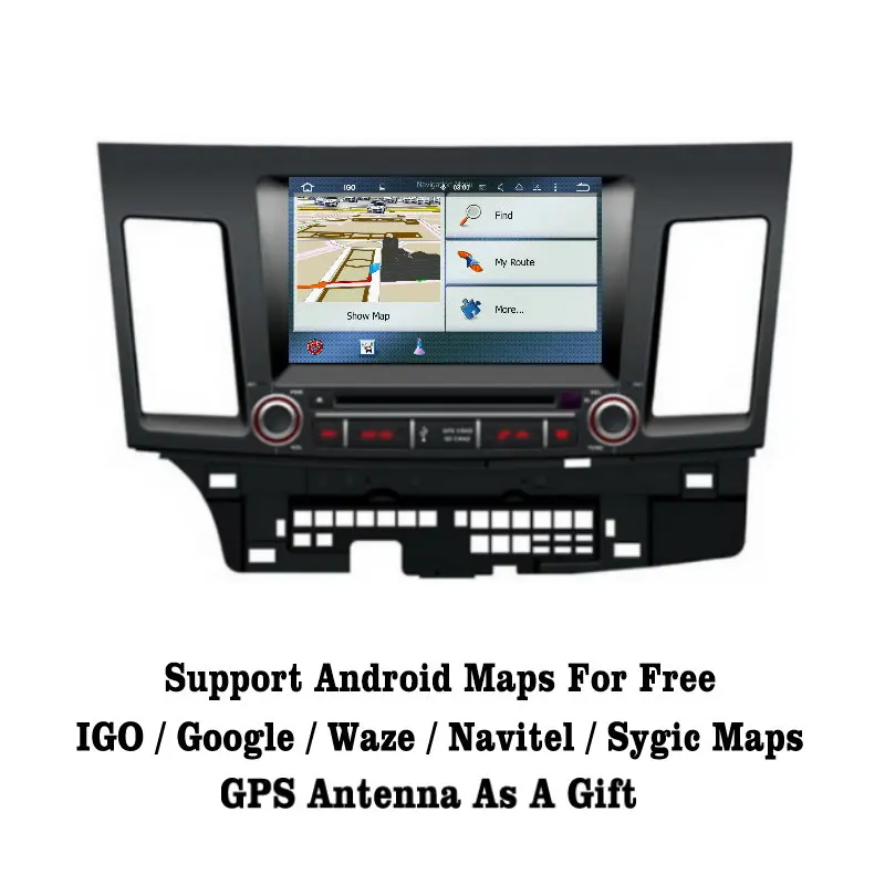 Discount Liislee Android 7.1 2G RAM For Mitsubishi Lancer Car Radio Audio Video Multimedia DVD Player WIFI DVR GPS Navi Navigation 3