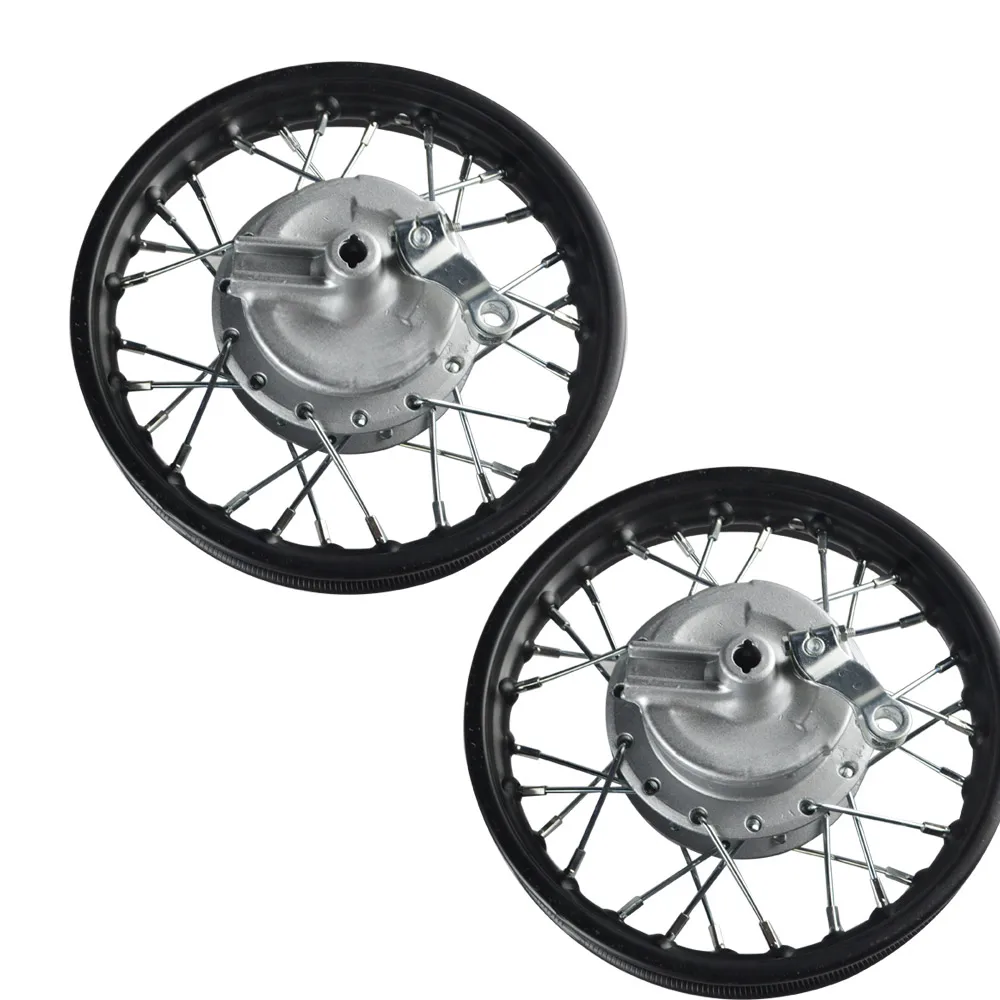 Black Front& Rear Alum wheels rims 10" 10 inch For CRF50 XR50 Pit Bike Stock Drum D10