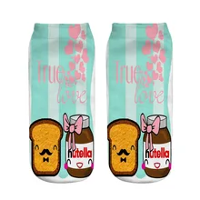 Nutella and Bread/Дизайнерские носки унисекс с принтом для девочек, новые носки с героями мультфильмов короткие женские носки унисекс 19*8 см