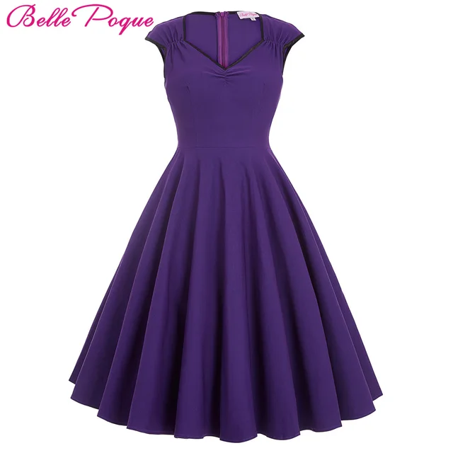 Purple Rockabilly Swing Dress