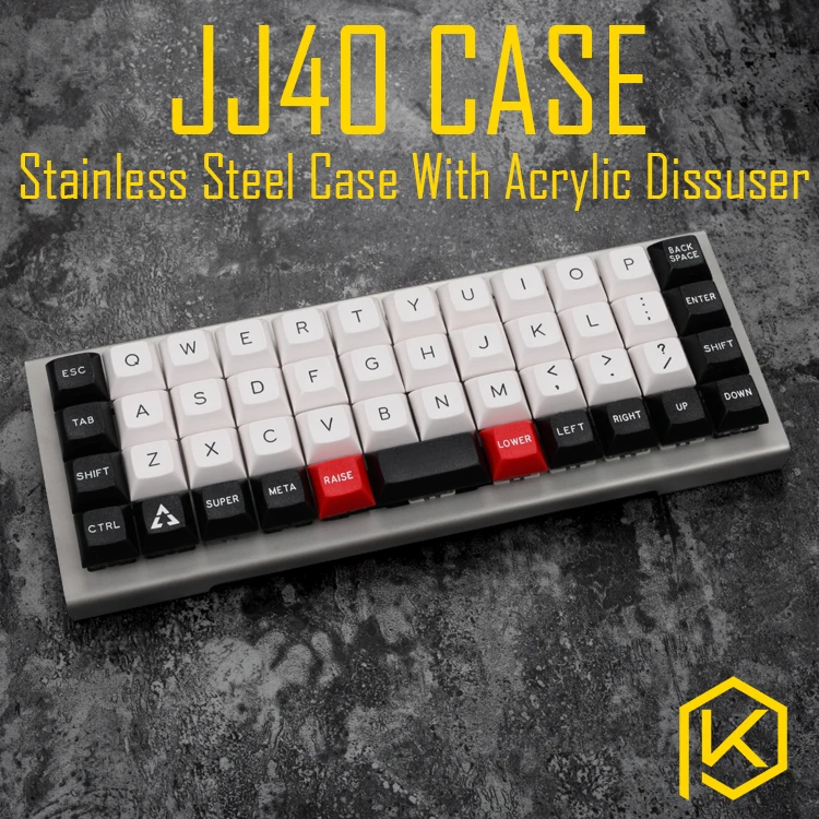 stainless steel bent case for jj40 JJ40 40% custom keyboard acrylic panels acrylic panel diffuser also can support planck