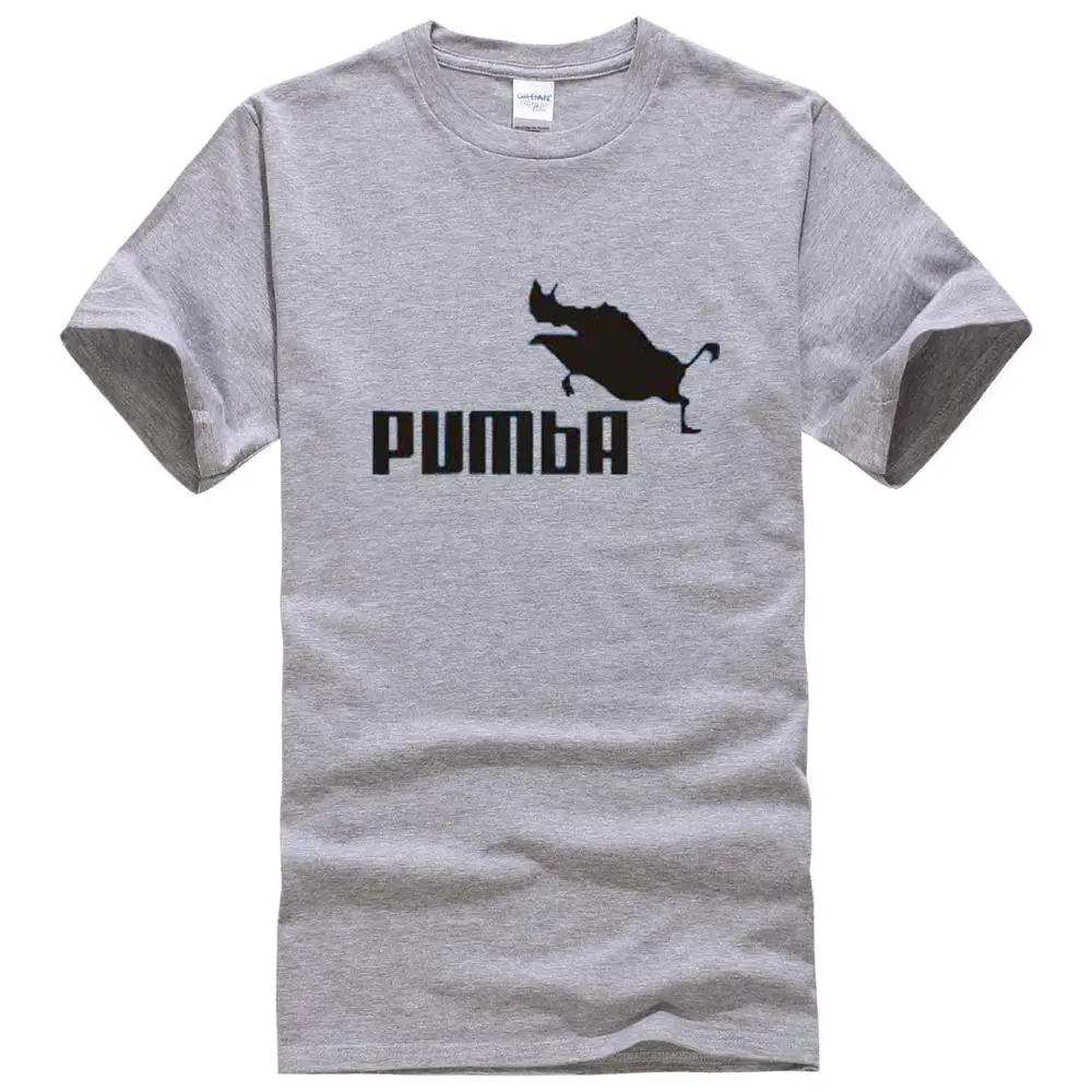 Забавные милые футболки homme Pumba, мужские хлопковые топы с короткими рукавами, крутая футболка, милый кавайный летний Трикотажный костюм, футболка - Цвет: 9009 light grey