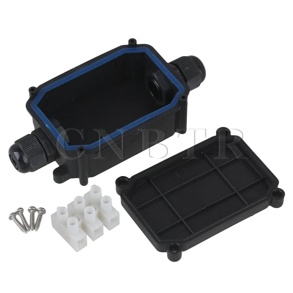 

Black Plastic IP66 Waterproof 2Way Electrical Junction Box T06-3 Terminal CNBTR