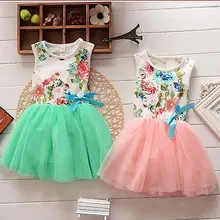 Princess Girls Baby Kids Clothes Ball Gown Party Dresses Bow Cute Summer Floral Tops Fancy Tutu