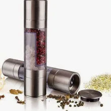 Мельница для перца, кухонные инструменты, 2 в 1, нержавеющая сталь, ручной для специй, соус, мельница для перца