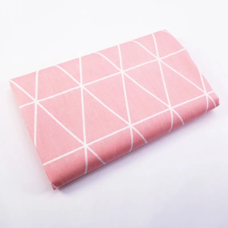 Горячая геометрические узоры печатные хлопок саржевая ткань для DIY шитье стеганое жир четверти Материал Ткань для ребенка и ребенка - Цвет: Pink