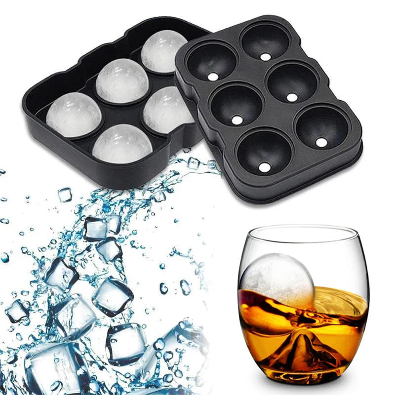 

Eco-Friendly Large Ice Cube Make Silicone Mold Ice Cream Chocolate 6 Cell Big Sphere Ice Ball Tray Tool for Cocktail Whiskey Bar