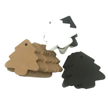 

New Year 50Pcs Kraft Paper Wedding Hang Tag Gift Tags Lace Scallop Head Label noel natale natal kerst navidad 2019 Home Decor