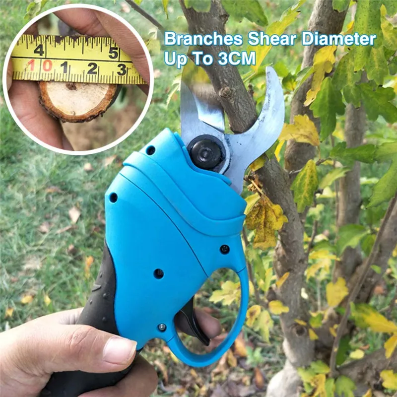 Freeshipping Garden Power Tools 36V Li-ion Battery Electric Pruning Shears 30MM Bonsai Tool Profesional Branch Cutter Scissors (3)